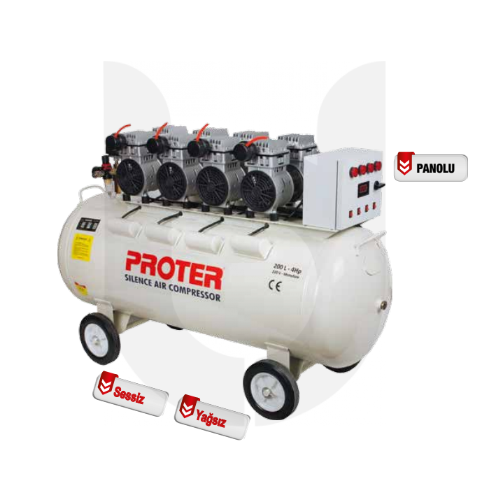 PROTER 220 Litre Sessiz Ve Yağsız PR 226 S Hava Kompresörü